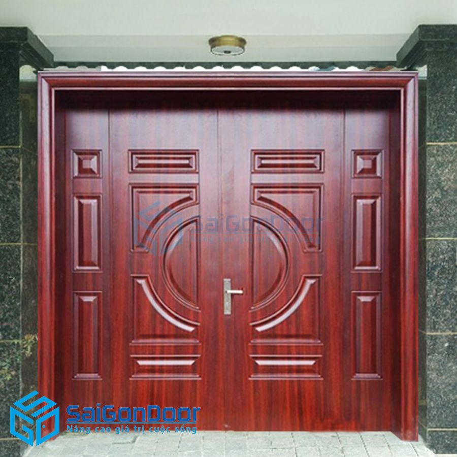 Cửa thép vân gỗ 23 1 cua thep van go 2