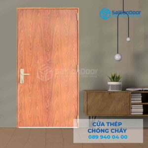 Cửa Thép Chống Cháy P1 van Gỗ