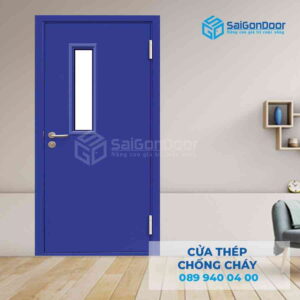 Cửa Thép Chống Cháy P1G1 xanh duong
