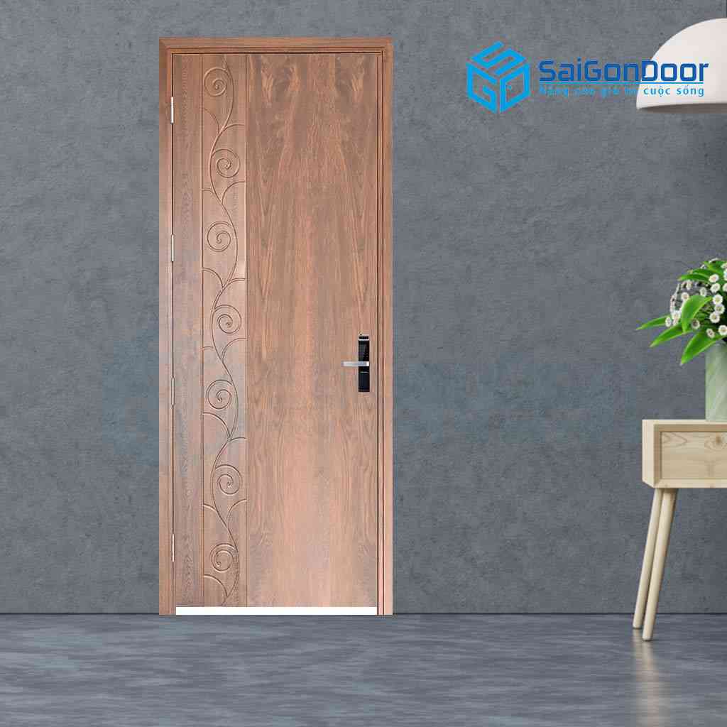 Cửa gỗ nhựa PVC thường dùng làm cửa phòng, cửa nhà nhà vệ sinh hay nhà tắm với khả năng chống nước mối mọt cực tốt