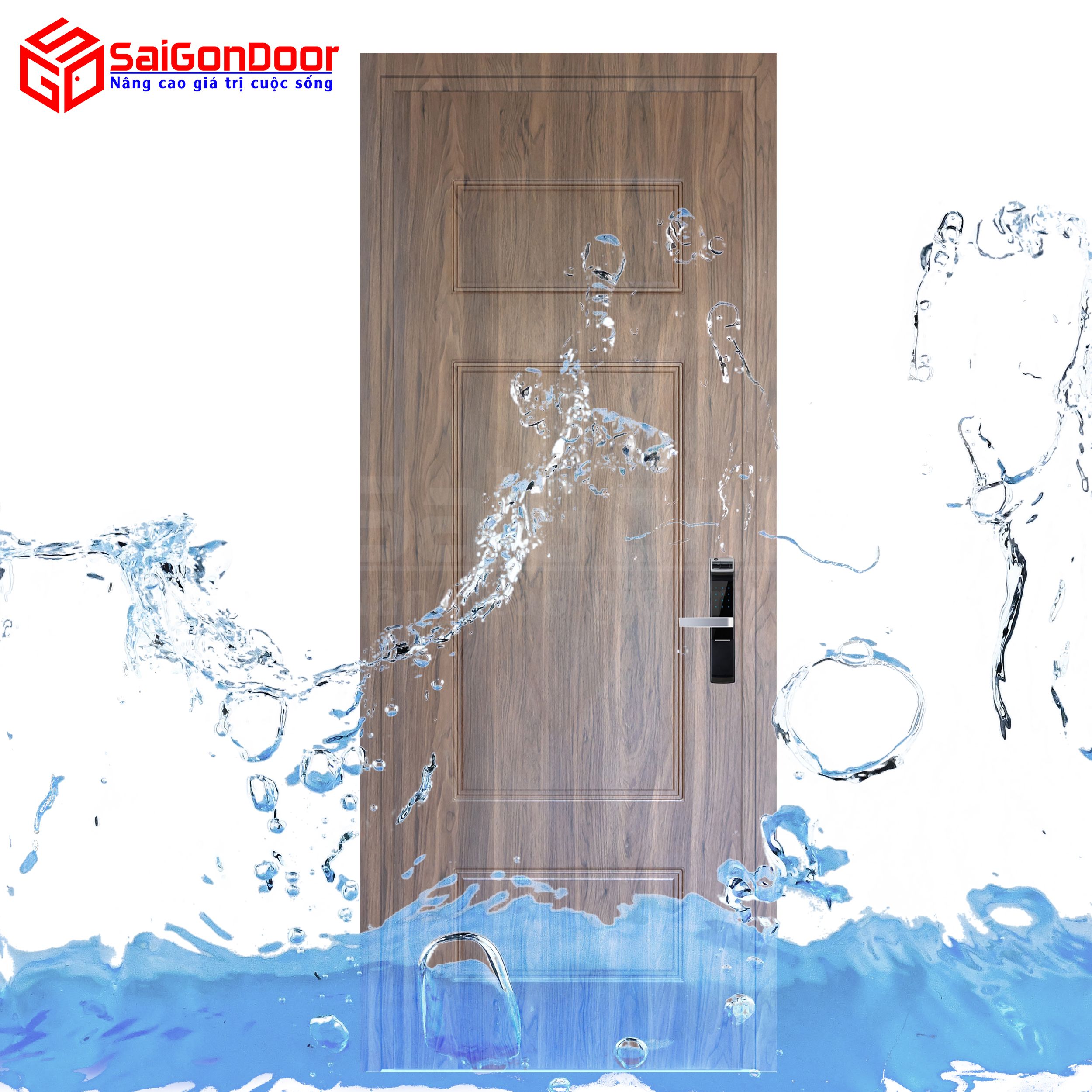 Cửa nhựa gỗ chịu nước, cách âm nên được dùng làm cửa phòng ngủ, văn phòng hay cửa nhà vệ sinh nhà tắm